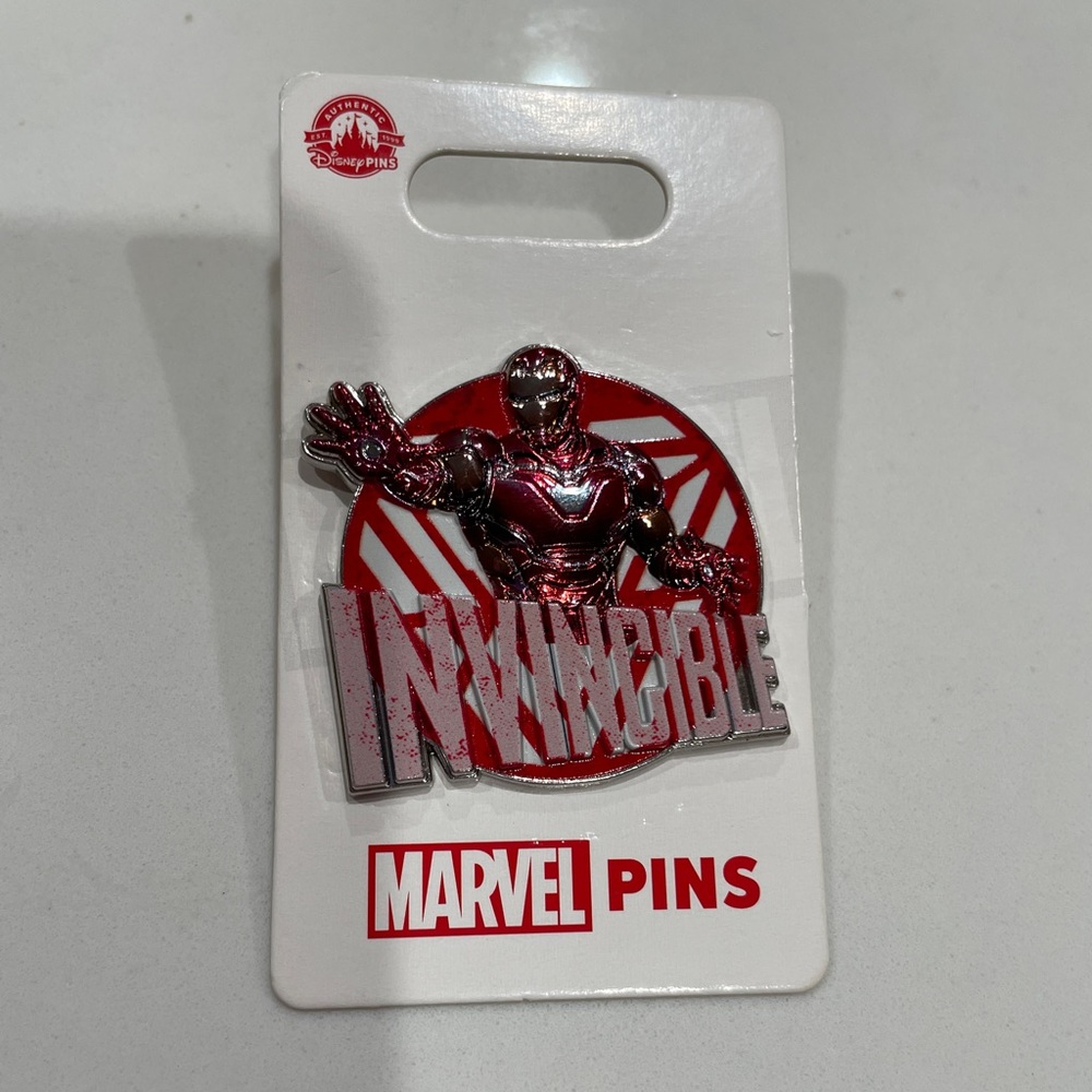 Disney Parks Exclusive Marvel Iron Man Invincible Red Pin NEW Never Used